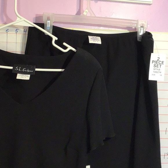 S.L. FASHIONS women’s skirt w/top sz 16 black NWT - Picture 7 of 7